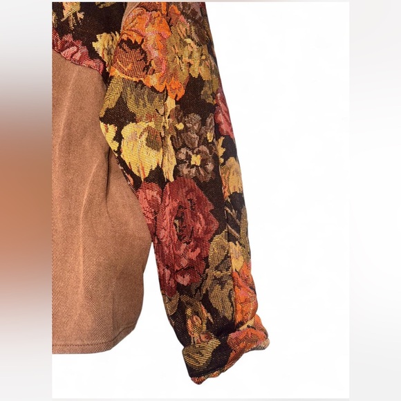 POL Brown Jacket with Floral Sleeves - Picture 4 of 6